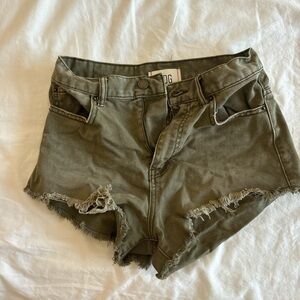 BDG Urban Outfitters green denim shorts
